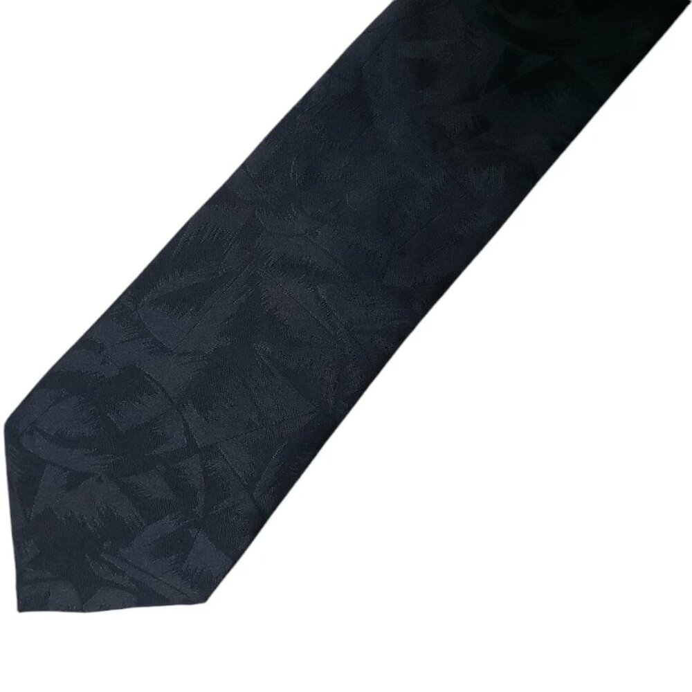 Jeffrey Scott blue polyester necktie . made in USA